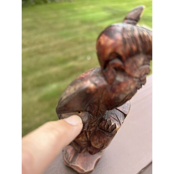 Vintage Antique Chinese Taiwan Carved Wood Male Statue Figurine Netsuke - Picture 11 of 11